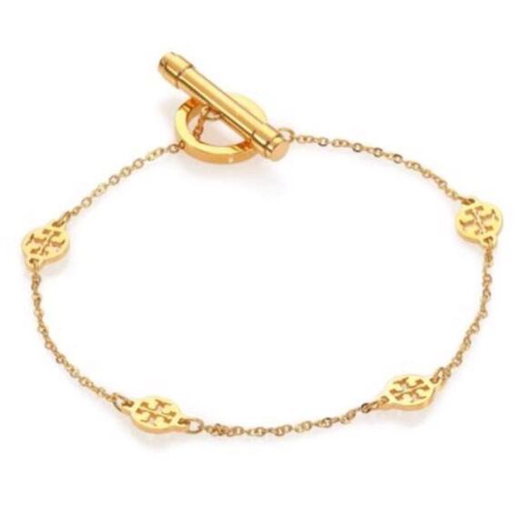 Tory Burch Gold Logo Toggle Bracelet - Picture 1 of 6